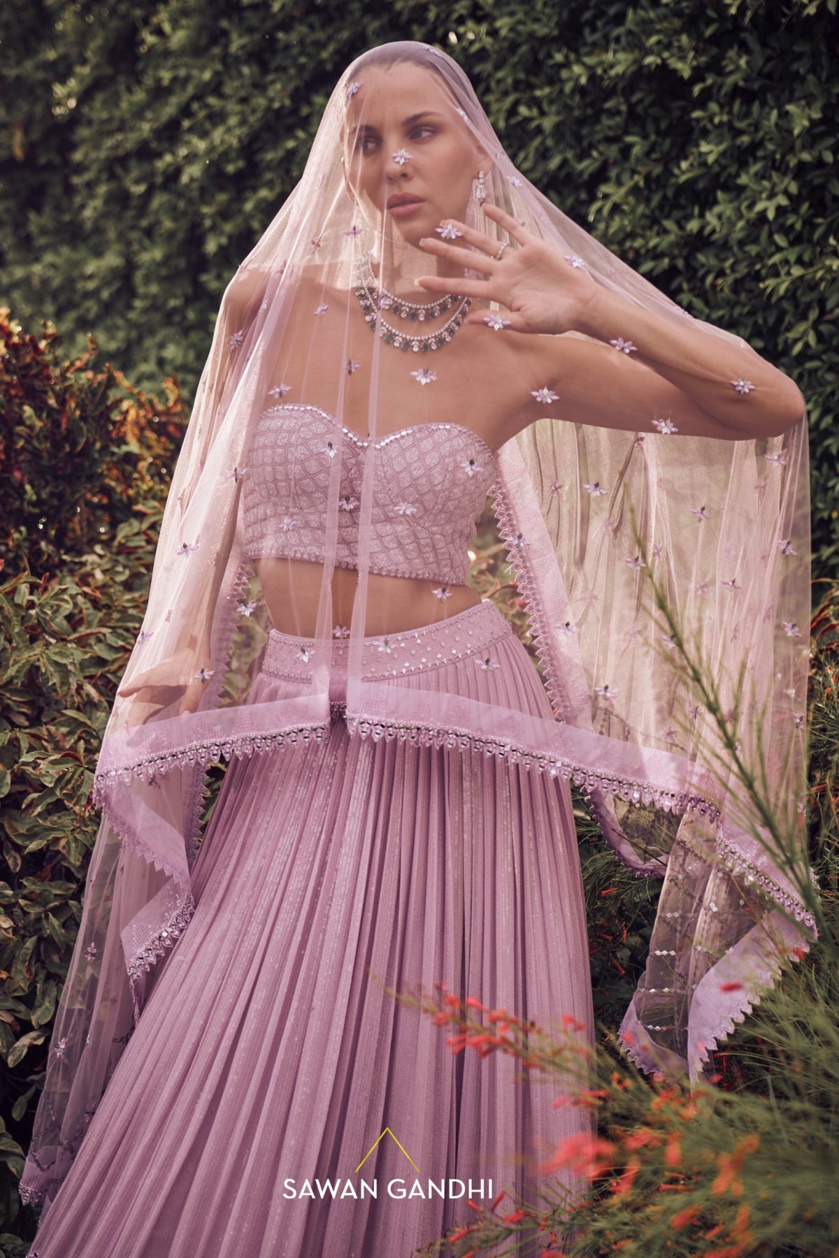 Lilac sequins lehenga