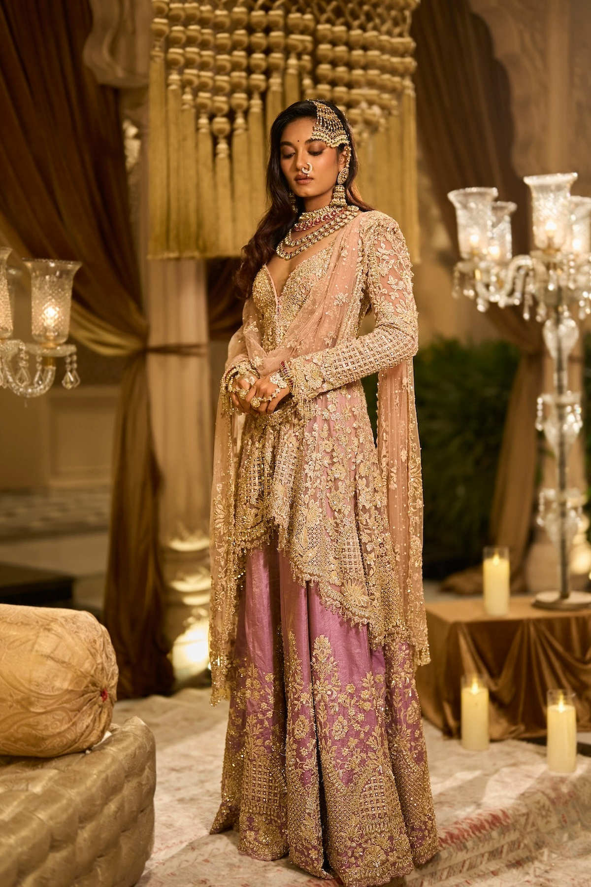 Lilac Tissue Sharara Set