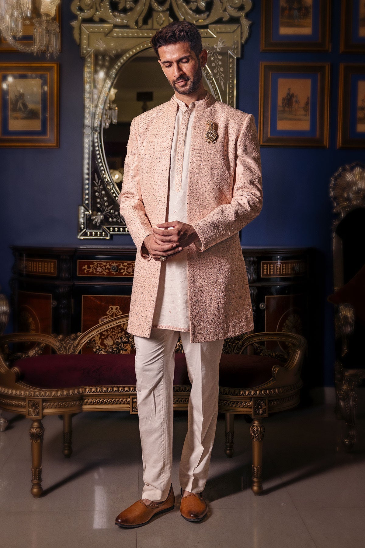 Eiryl Open jacket with kurta & pant set