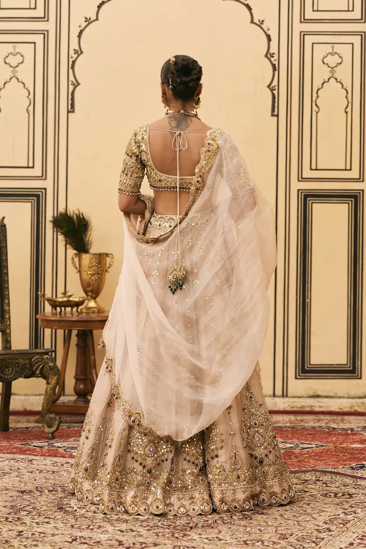 Maang Tika Tissue Lehenga Set