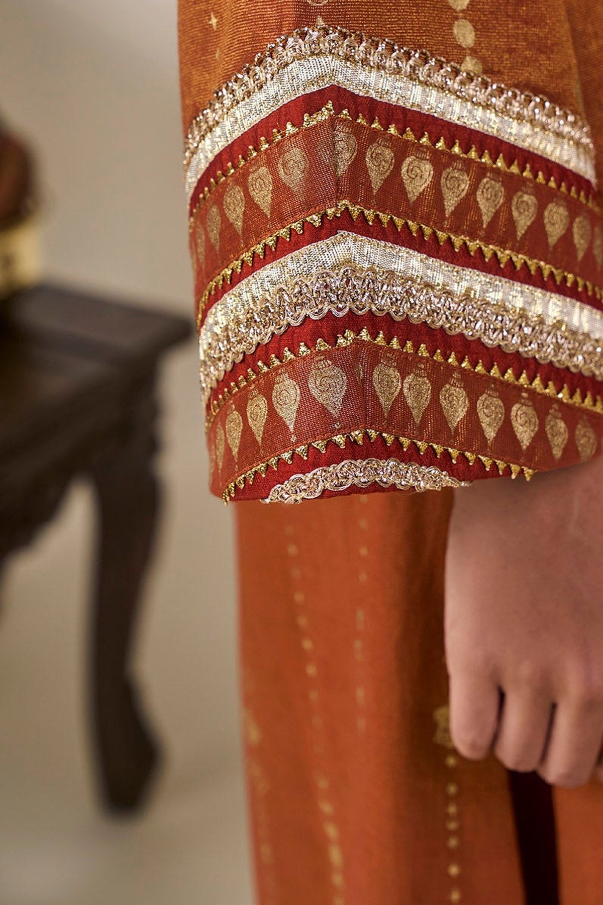 Rust Celestial Moonfall Kurta Set