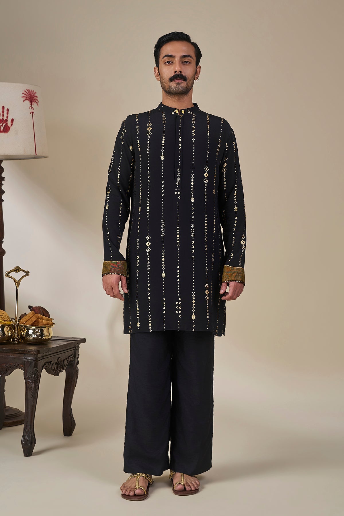 Black Celestial Moonfall Kurta