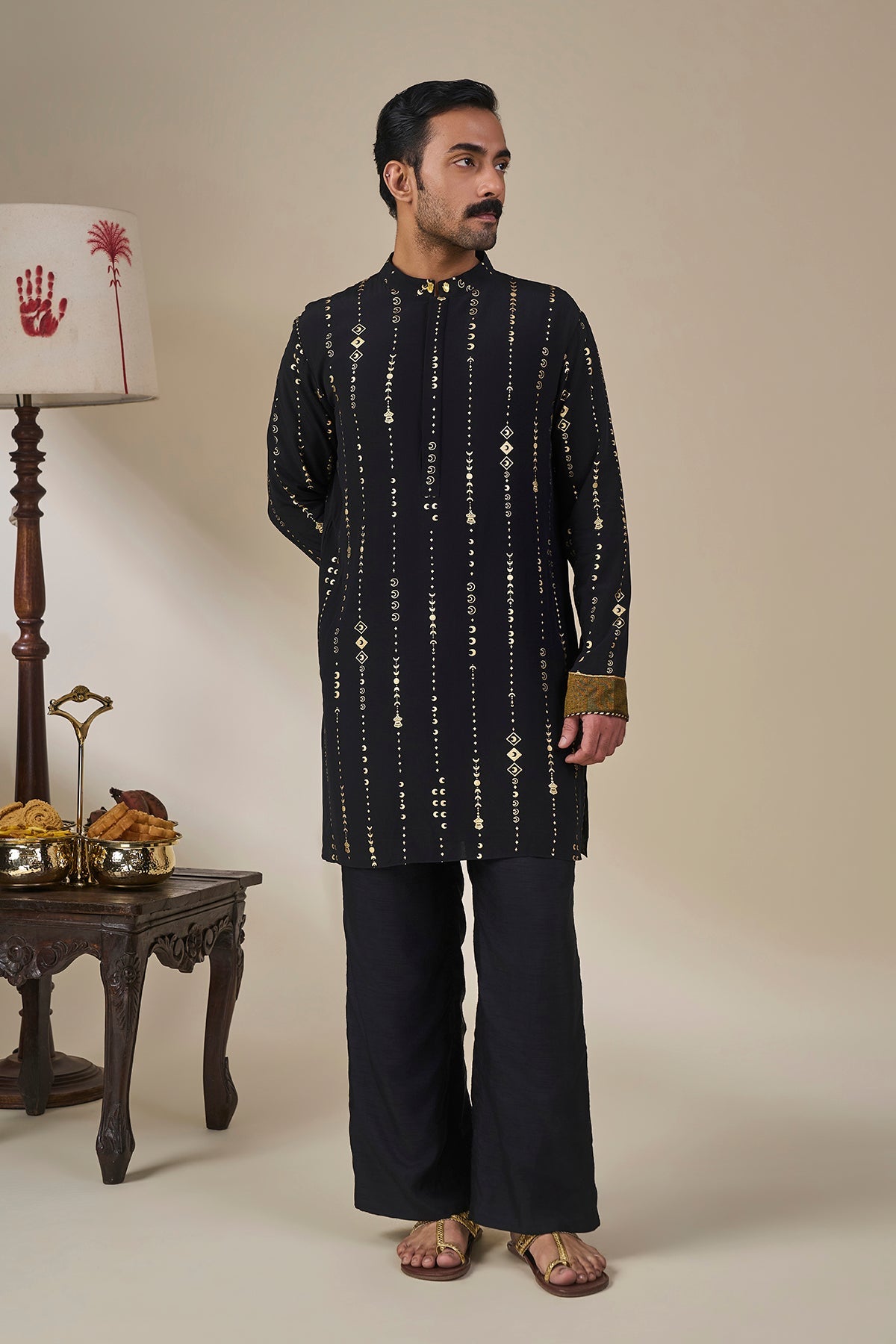 Black Celestial Moonfall Kurta