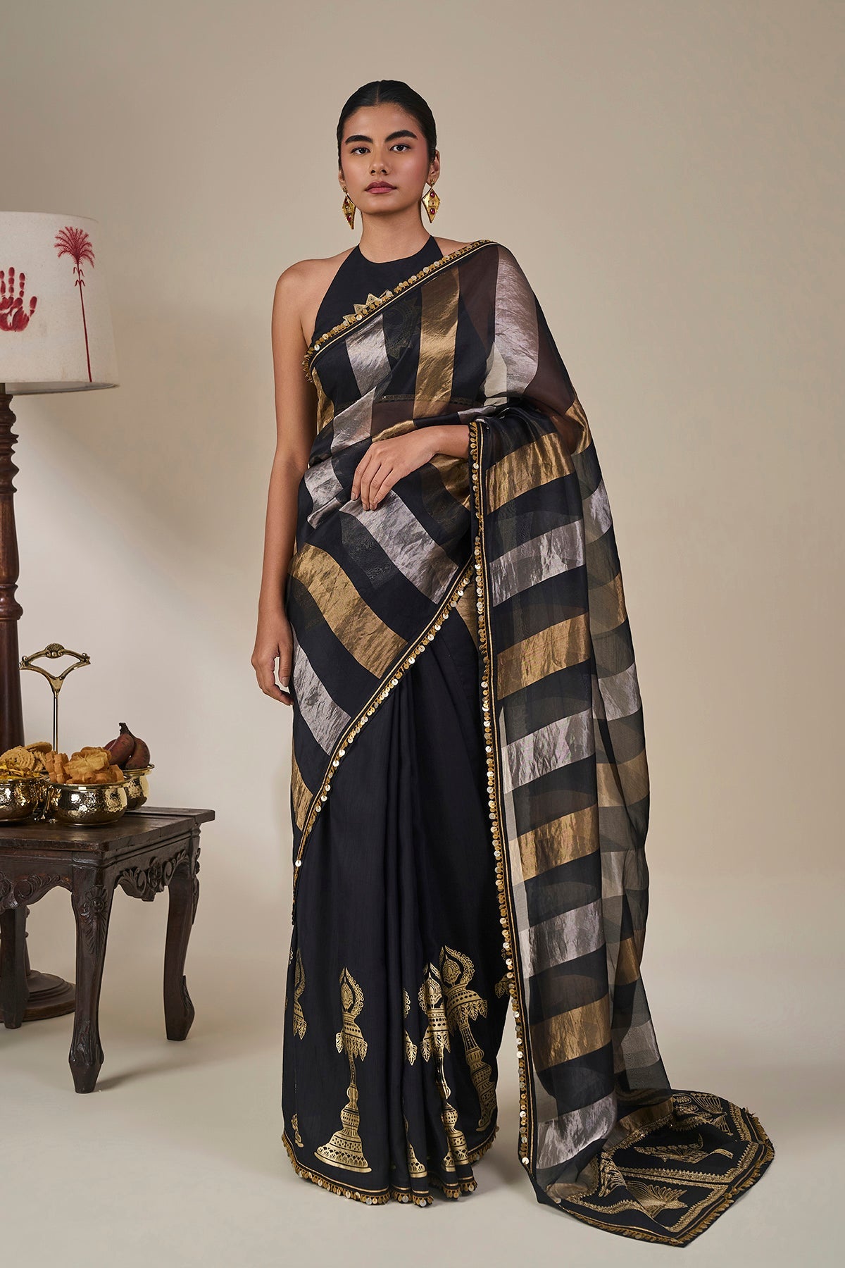 Black The Glided Lantern Saree