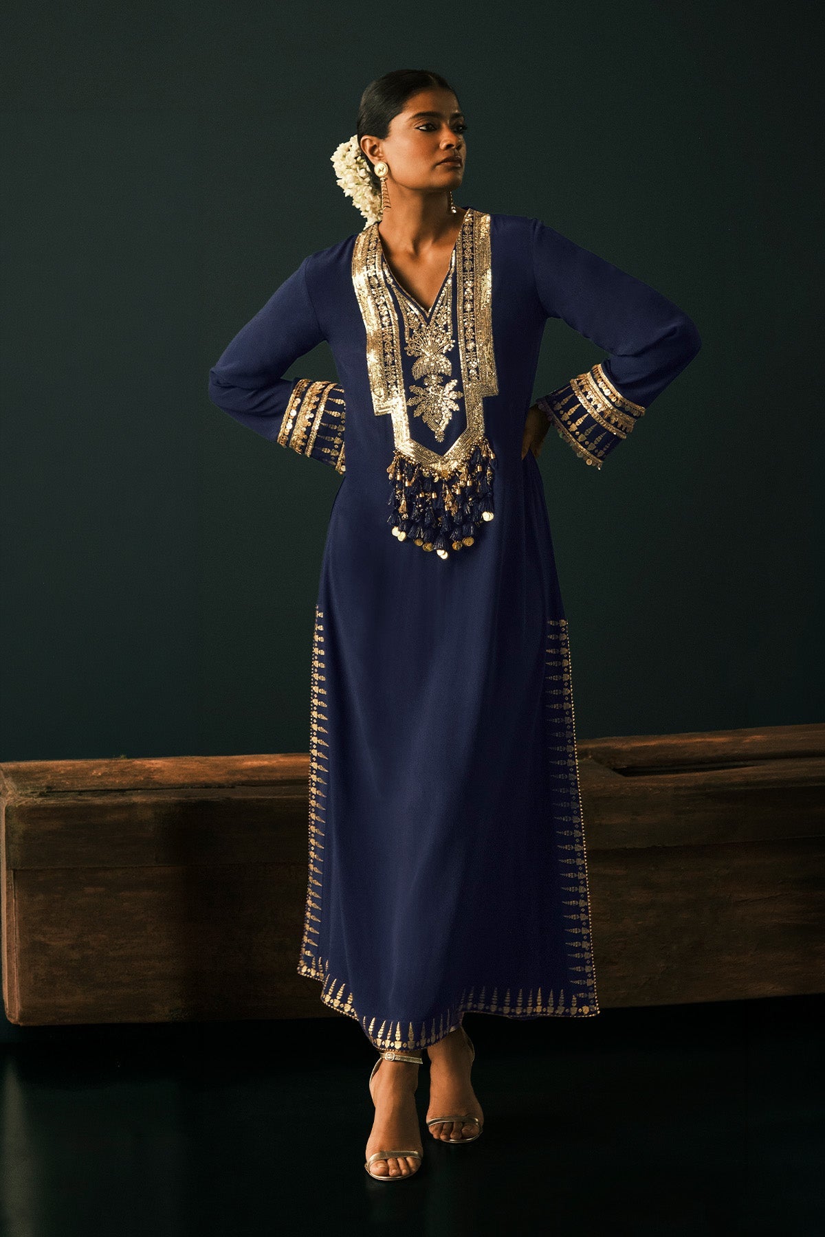 Sapphire Tidal Bloom Kaftan