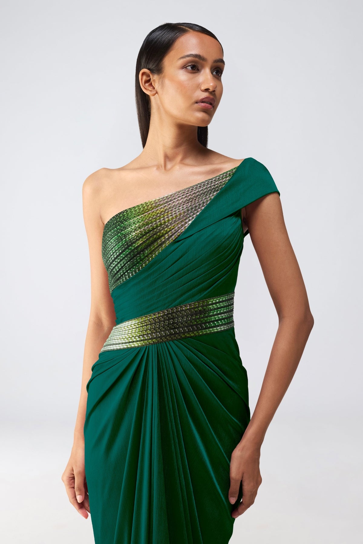 Metallic Glitch Gown