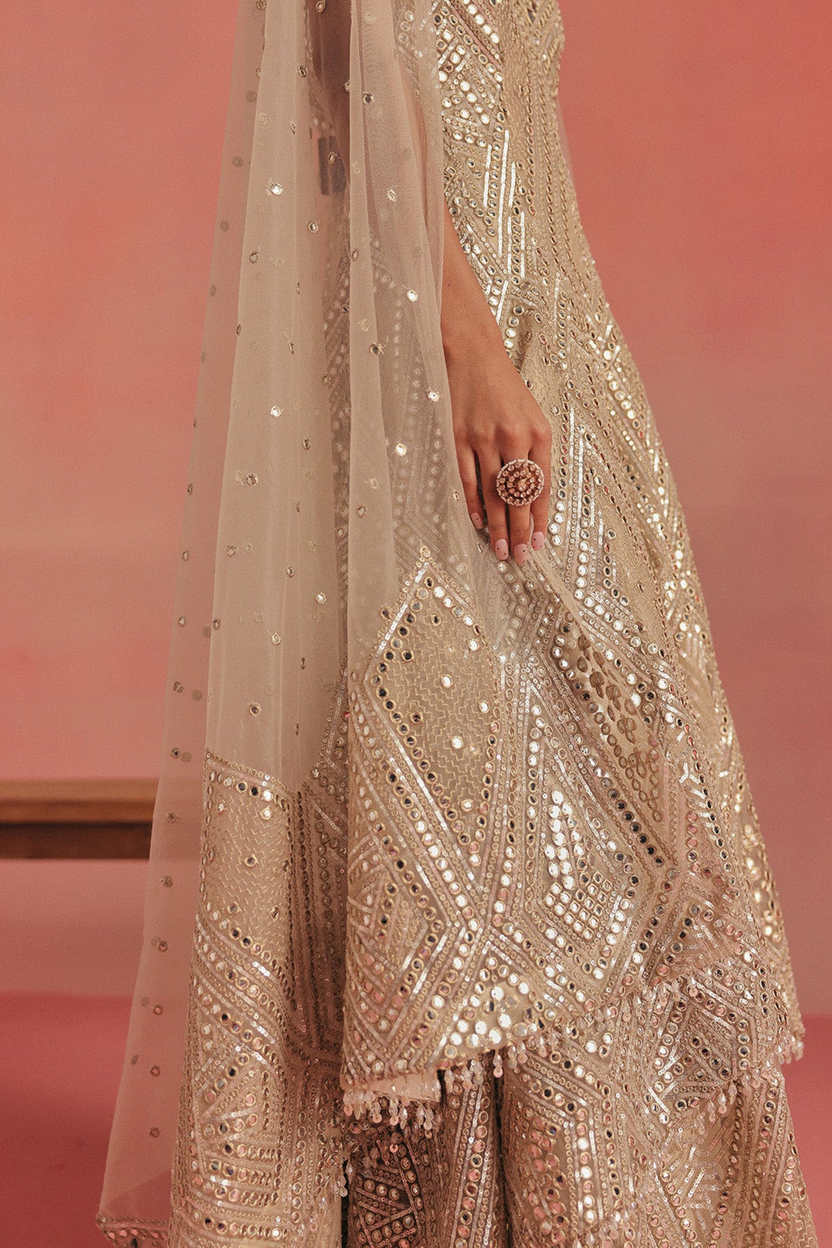 Mirrorwork Applique Dupatta