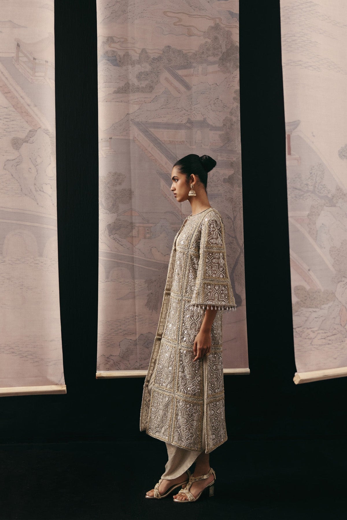 Mirrorwork Multi Panel Long Jacket