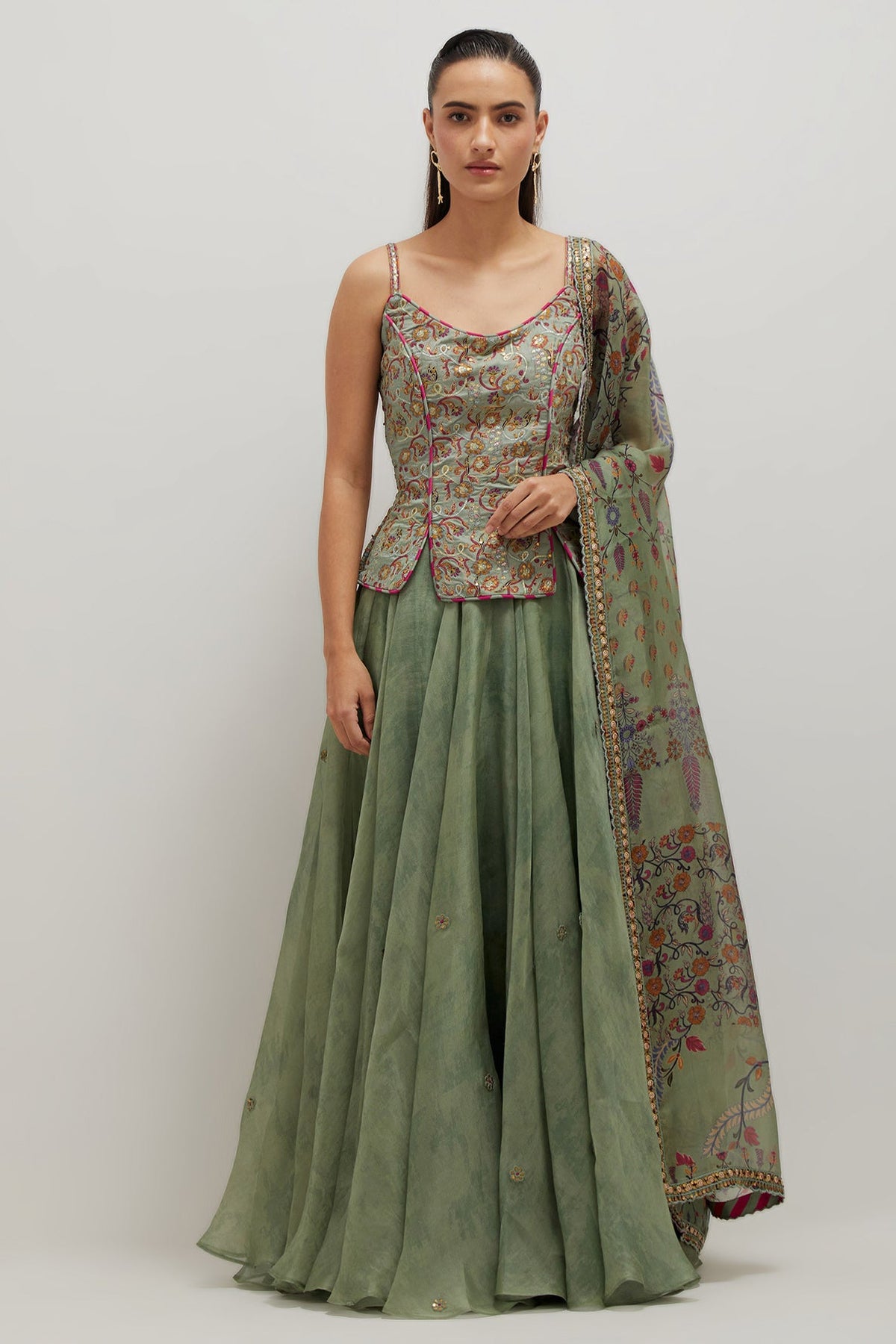 Moh Corset Lehenga Set
