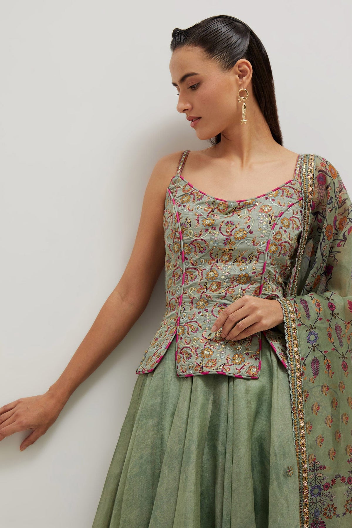 Moh Corset Lehenga Set