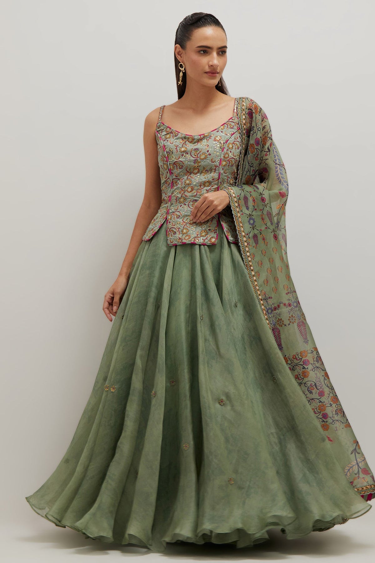 Moh Corset Lehenga Set