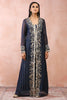 NAVY EMBROIDERED JACKET WITH BUSTIER AND PALLAZO PANT