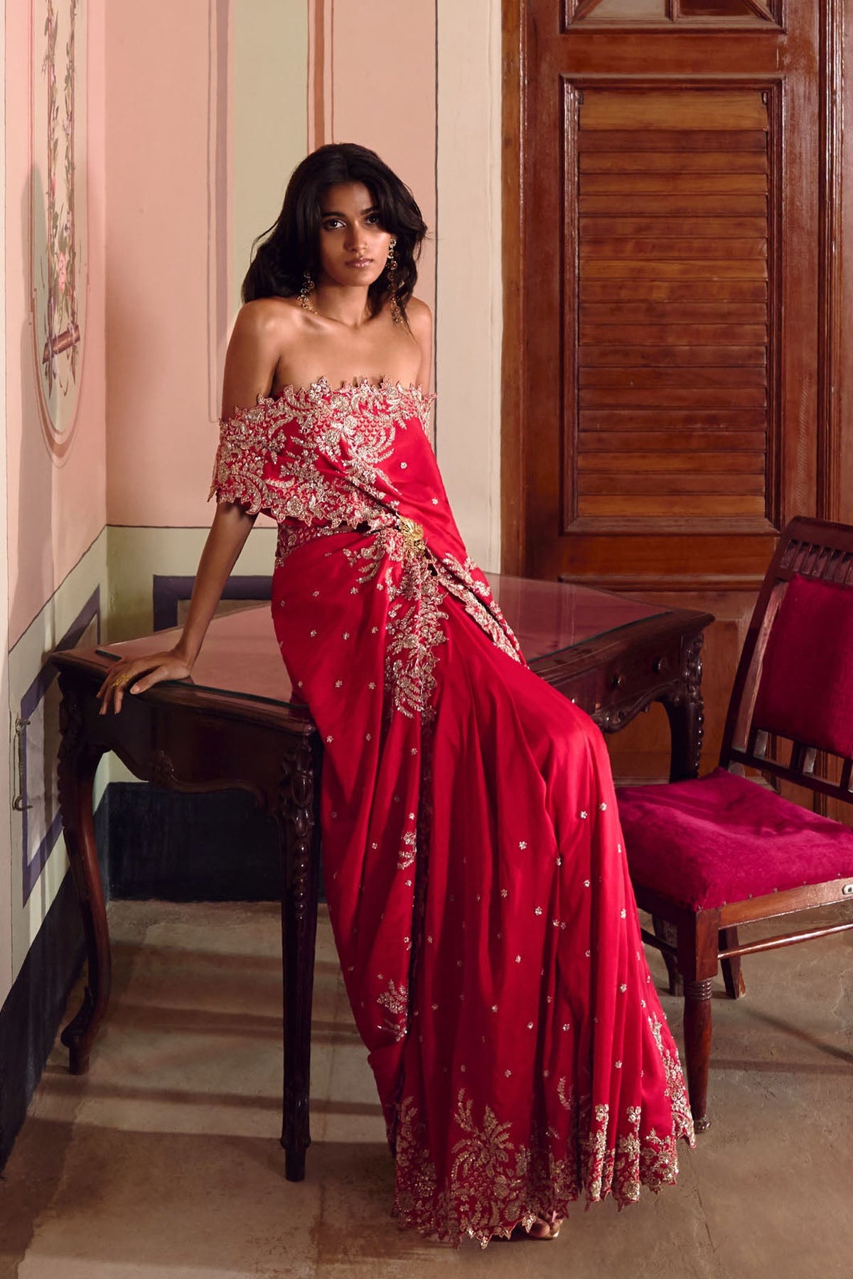 New Athena Zardozi Saree Set