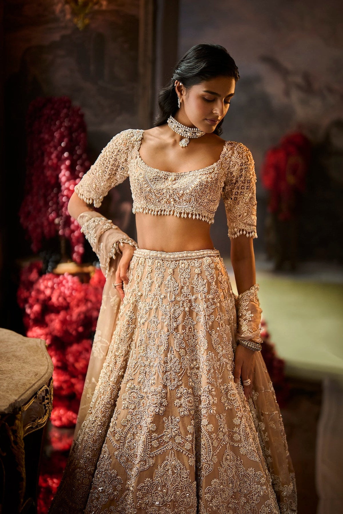 Nude Pearl Lehenga Set