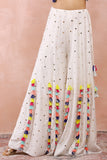OFF WHITE EMBROIDERED CHOLI WITH SHARARA