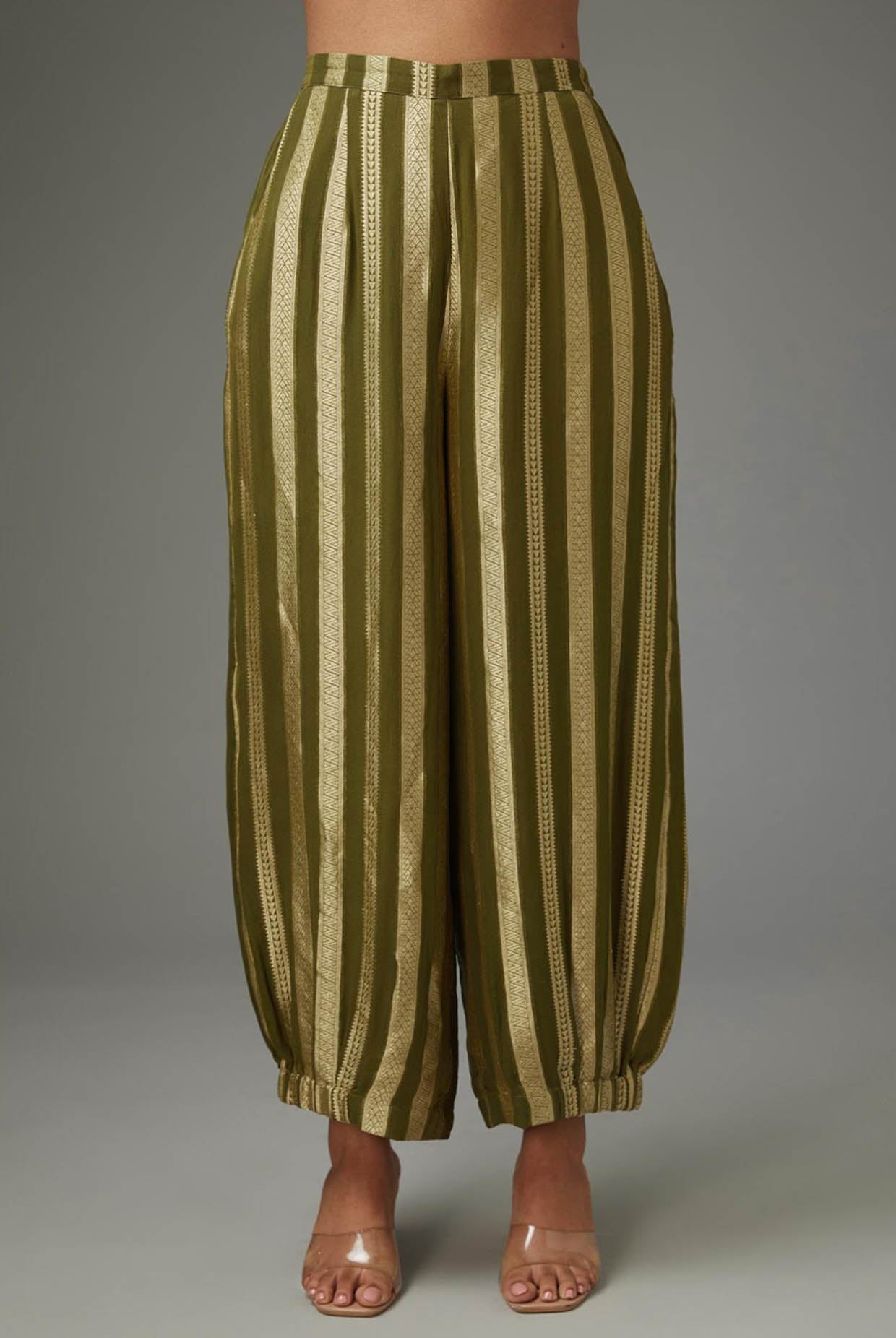 Olive Green Embroidered Kurta And Pant