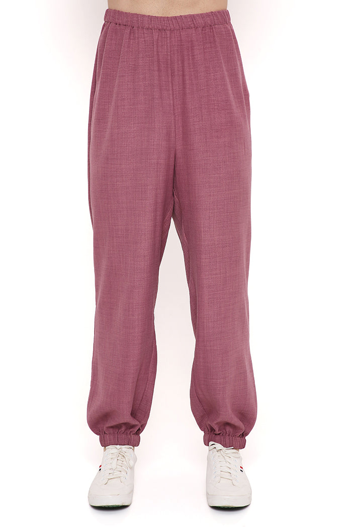 ONION PINK SOFT LINEN BOMBER KURTA WITH JOGGER PANT