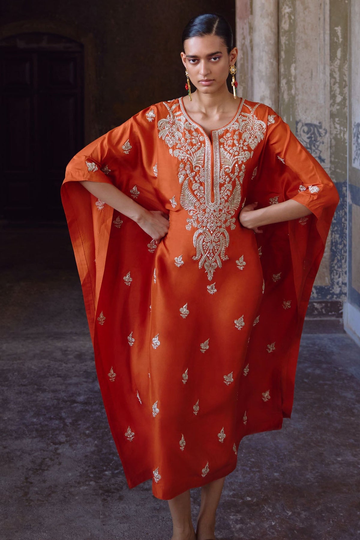 Orange Inaya Kaftan Set