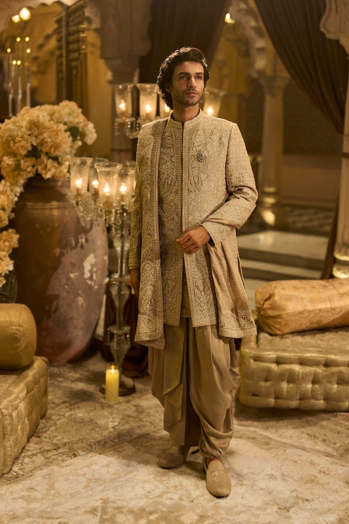 Oyster Grey Sherwani Set