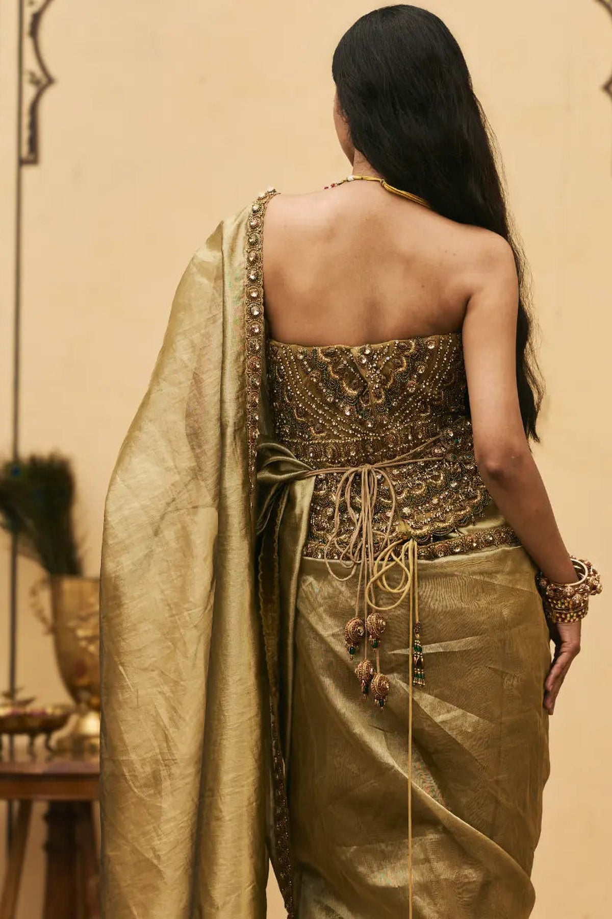 Pallavi Jadaau Corset Saree Set