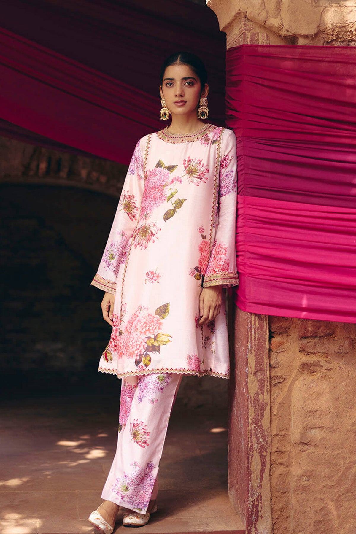 Peach Floral Coord set