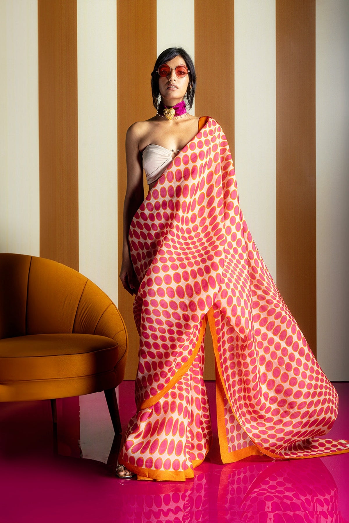 Pink Poppy Saree