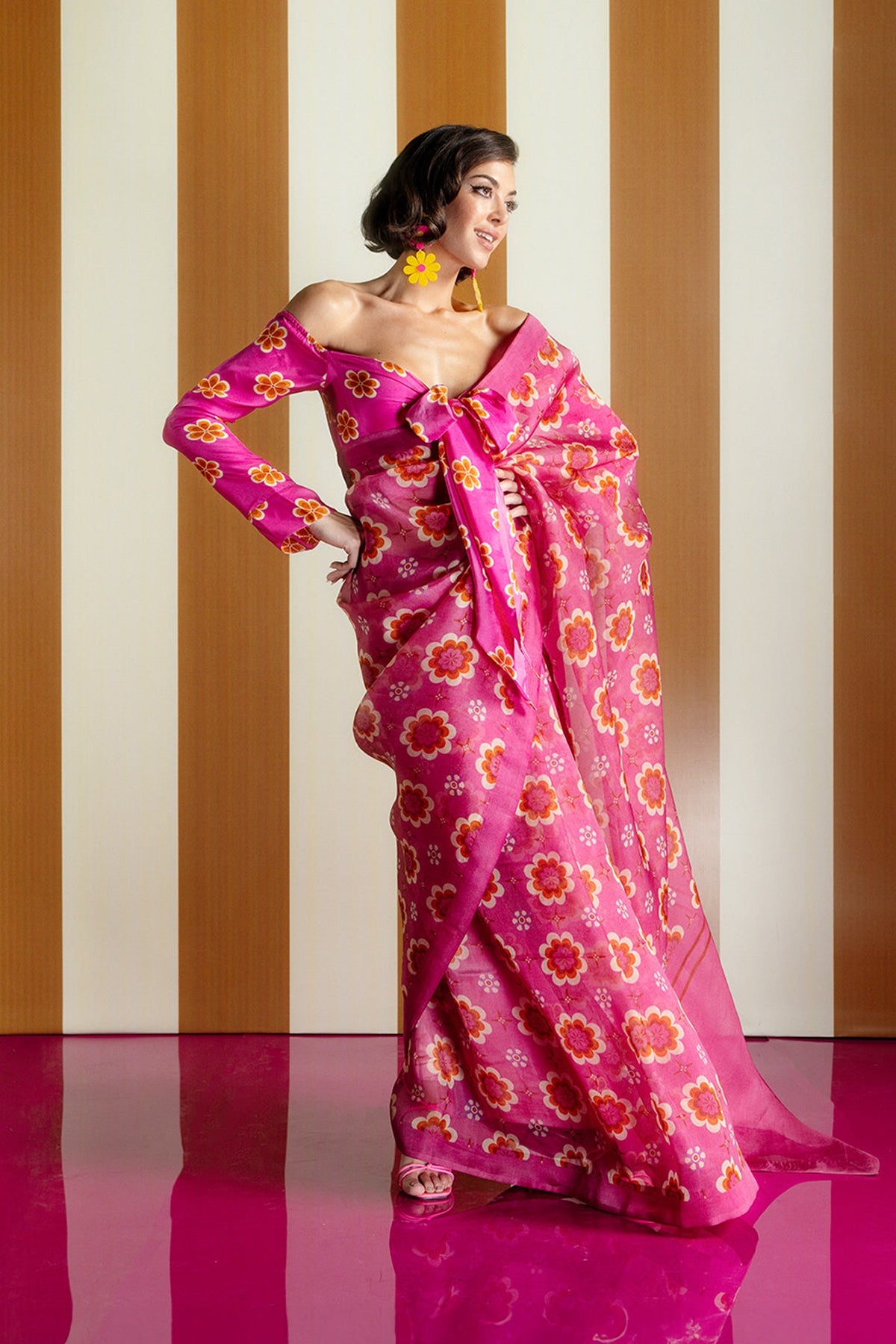 Pink Twiggy Bloom Saree