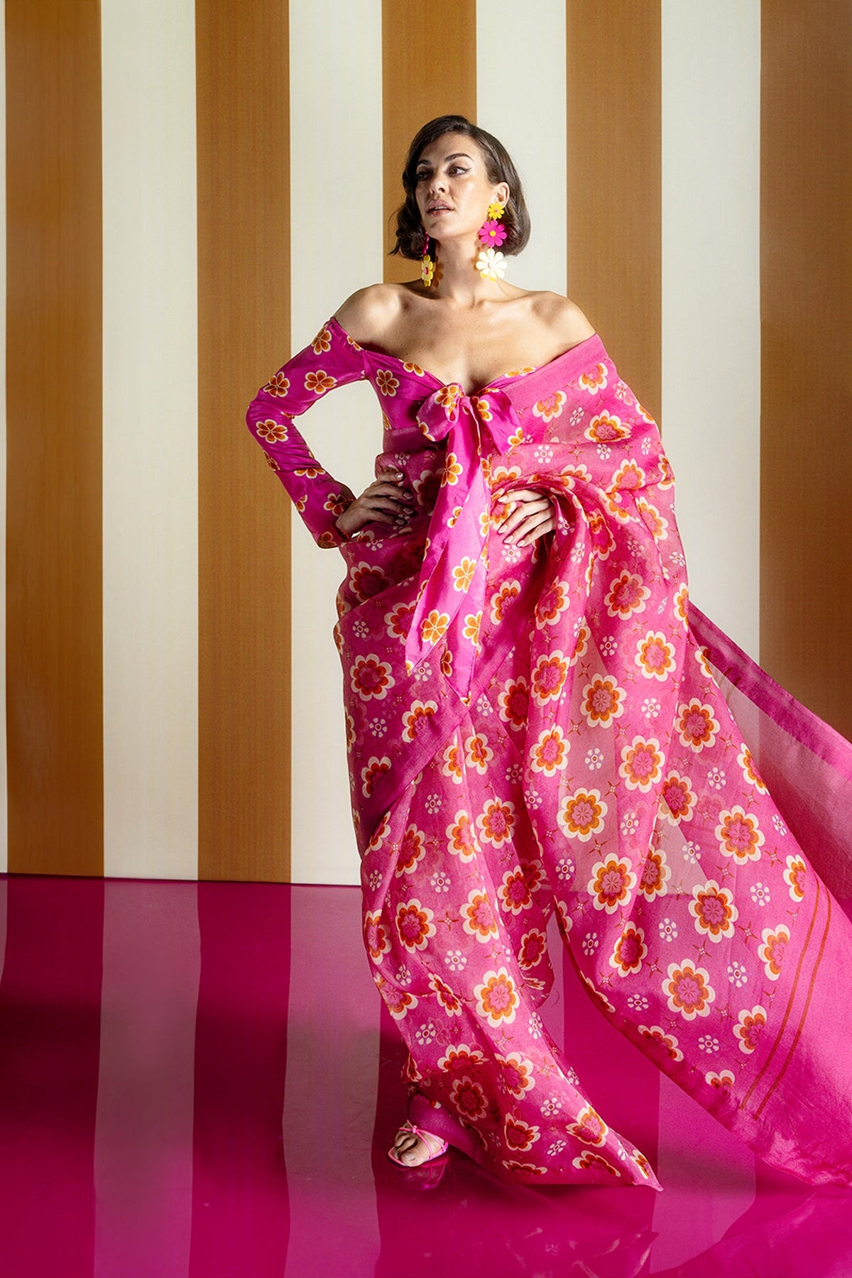 Pink Twiggy Bloom Saree