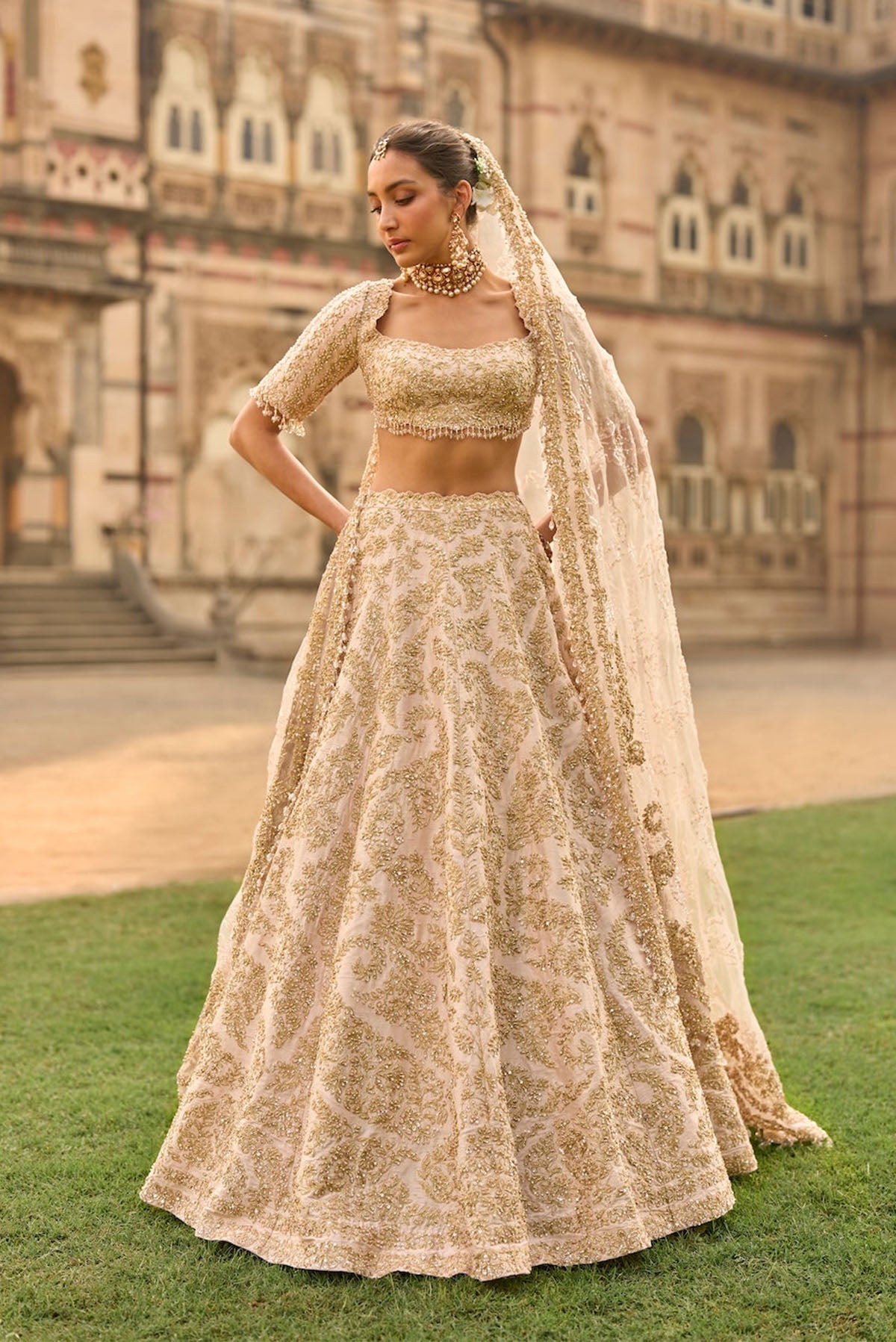 Powder Peach Lehenga Set
