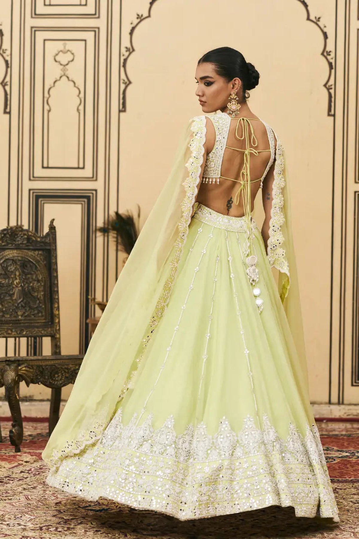 Pudina Organza Lehenga Set