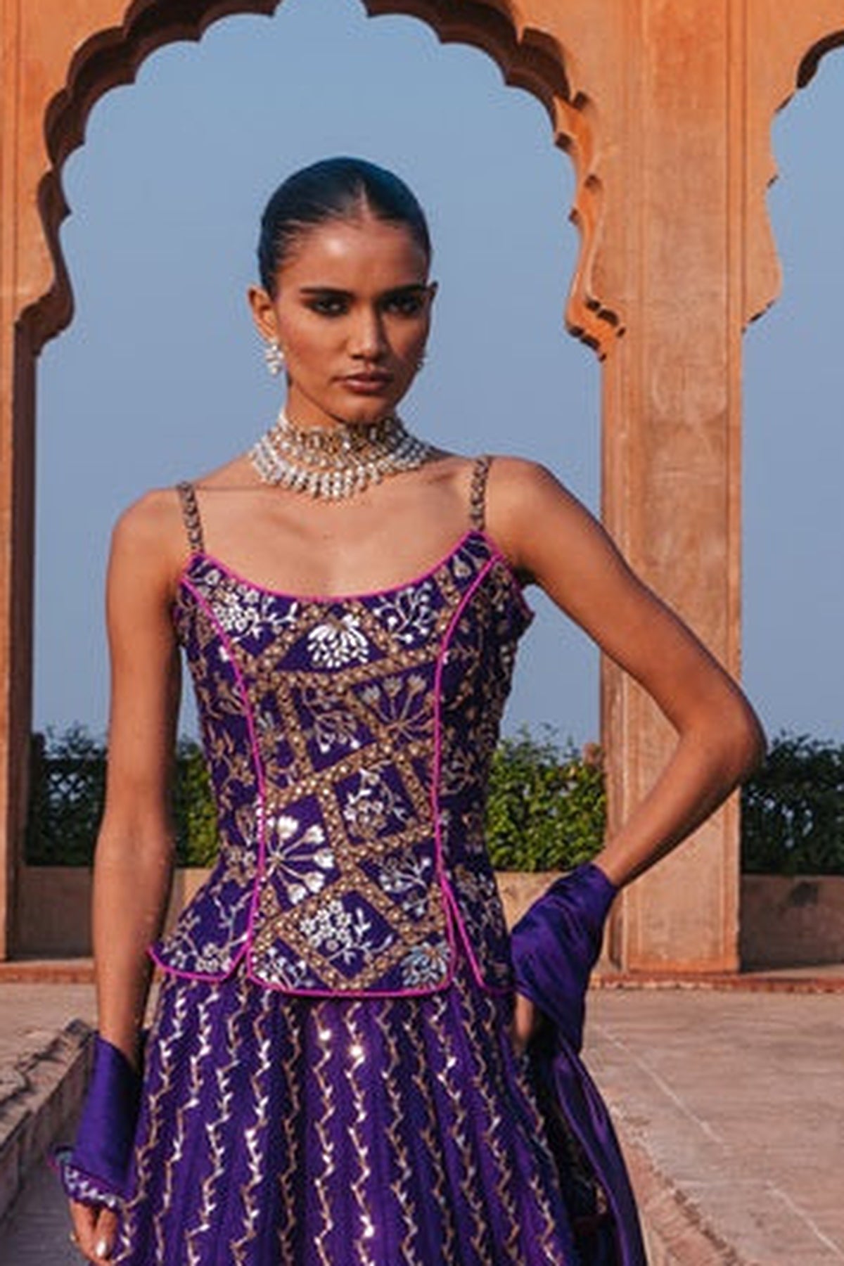 Baingani Chadi Lehenga Set