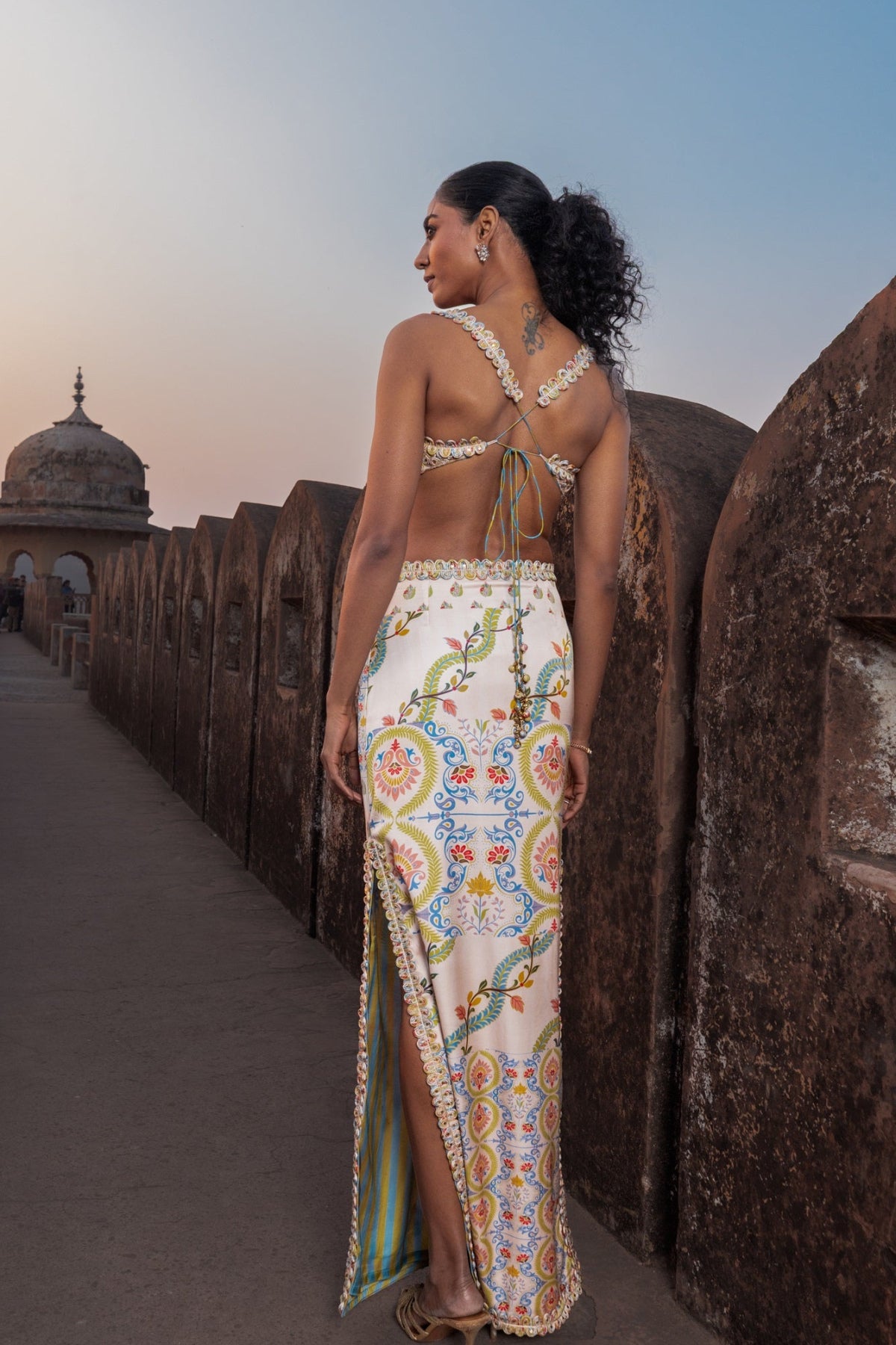 Buttercup Printed Crop Top Skirt Set