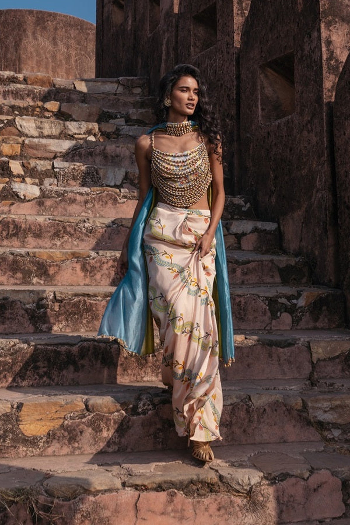 Noor Drape Skirt Set