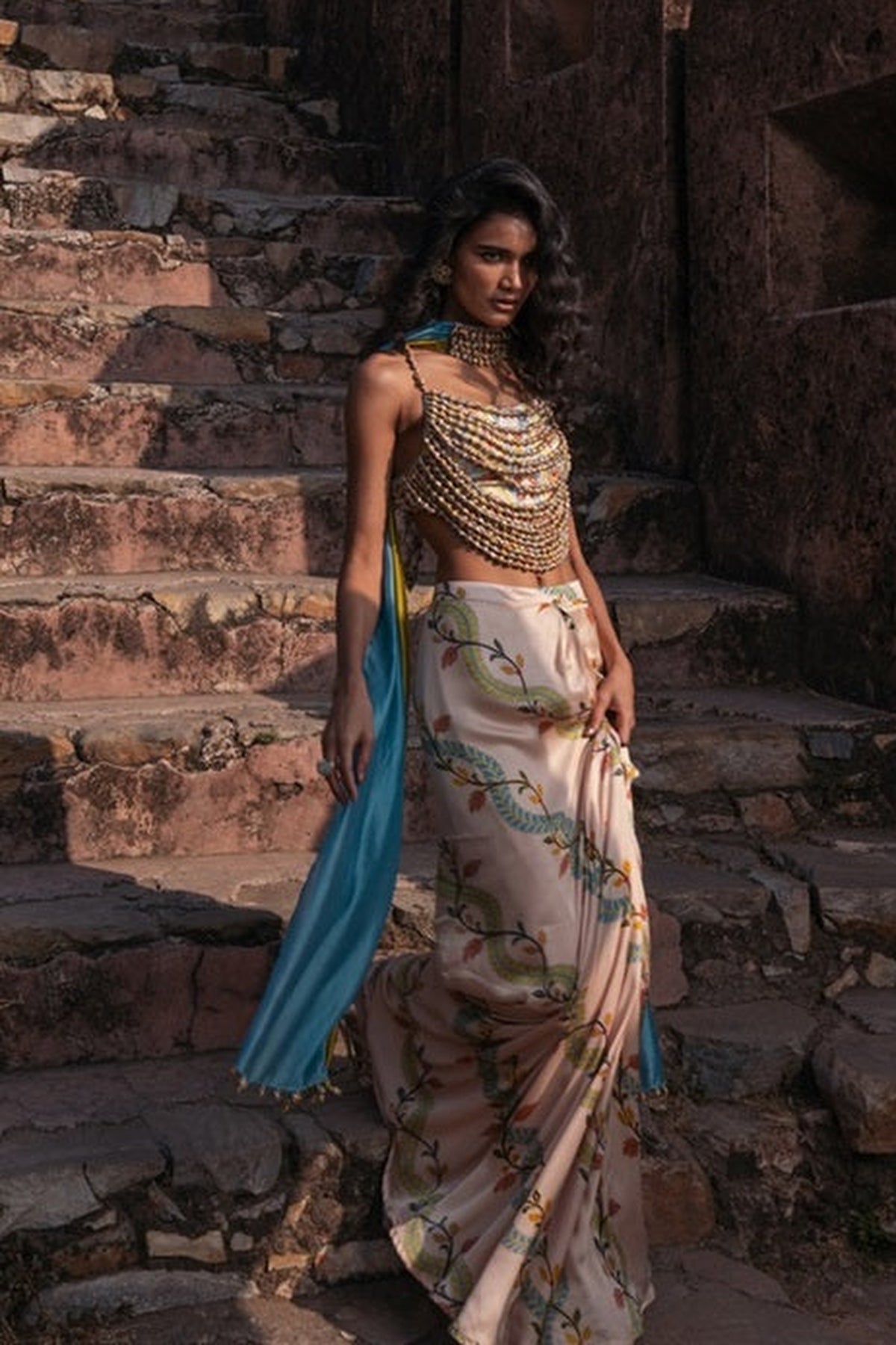 Noor Drape Skirt Set