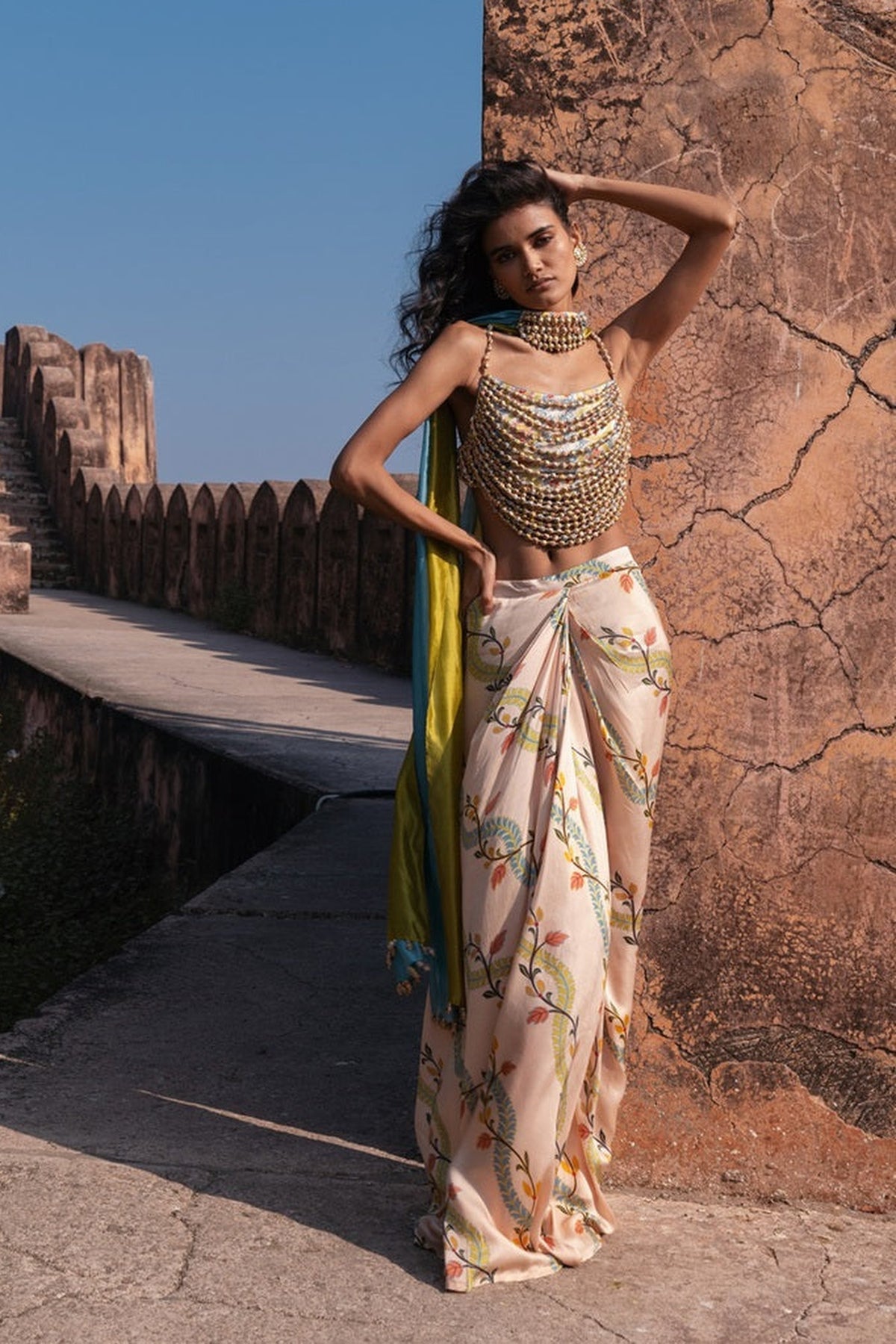 Noor Drape Skirt Set