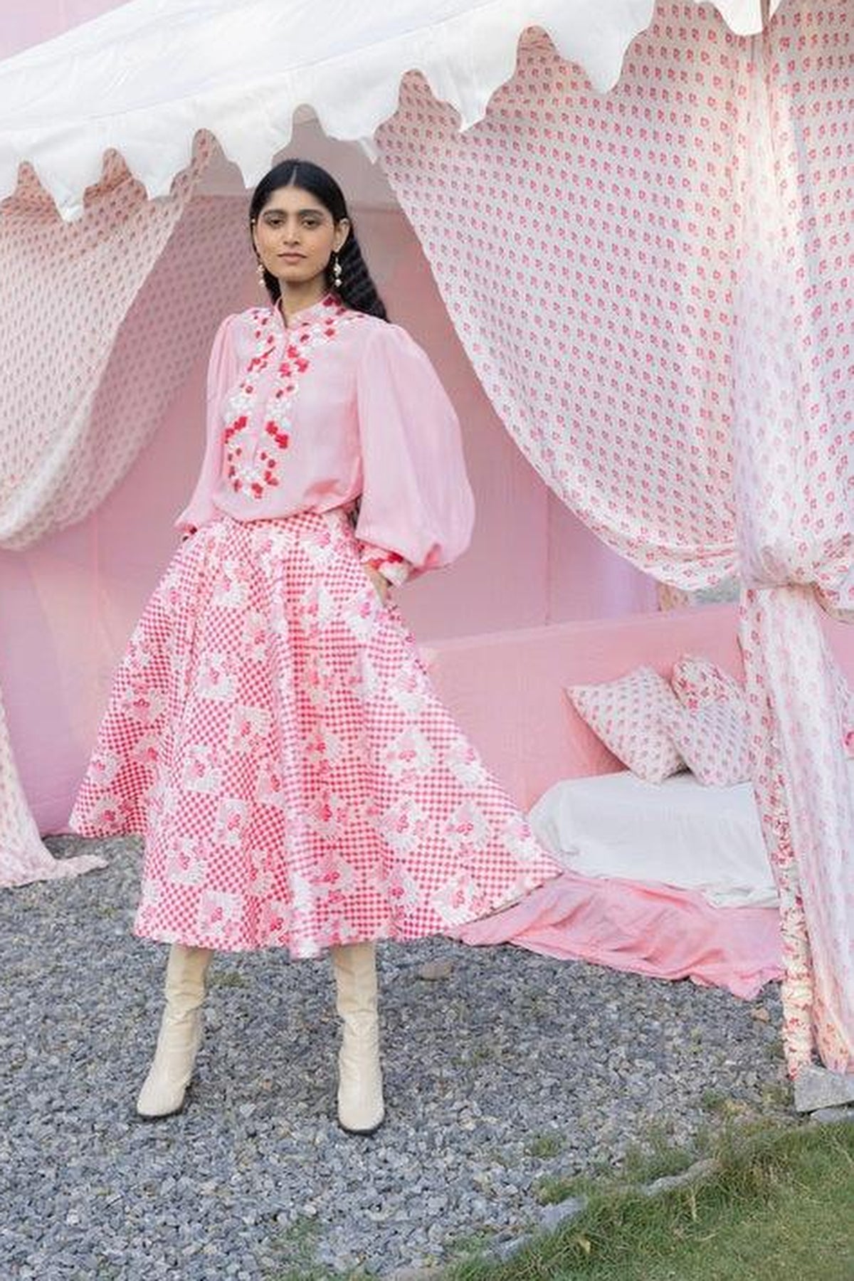 Masoom Gulaabi Skirt Set