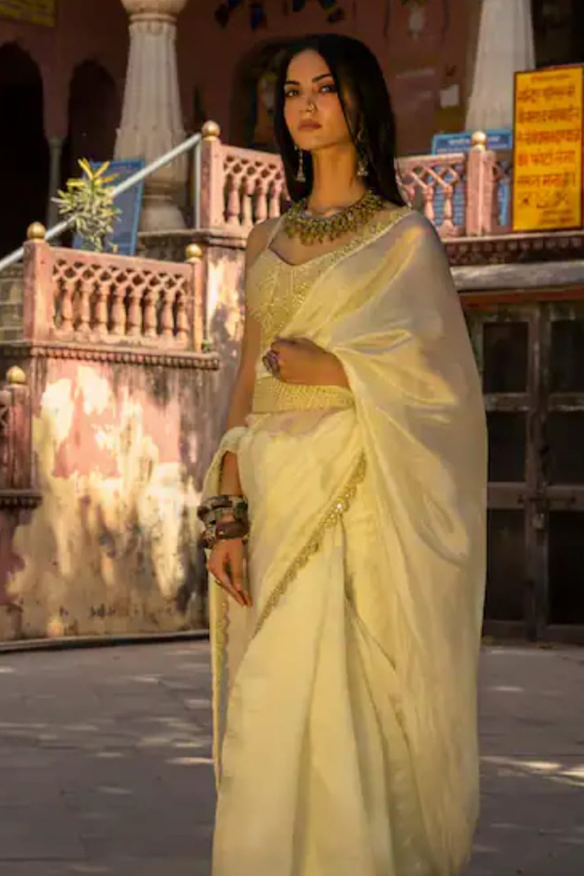 Mint Organza Silk Saree
