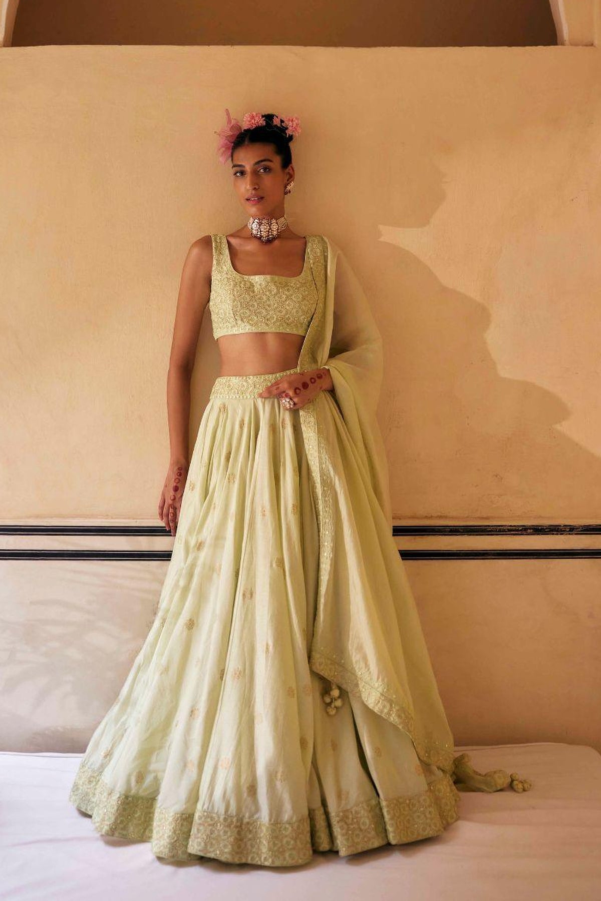 Pista Lehenga Set