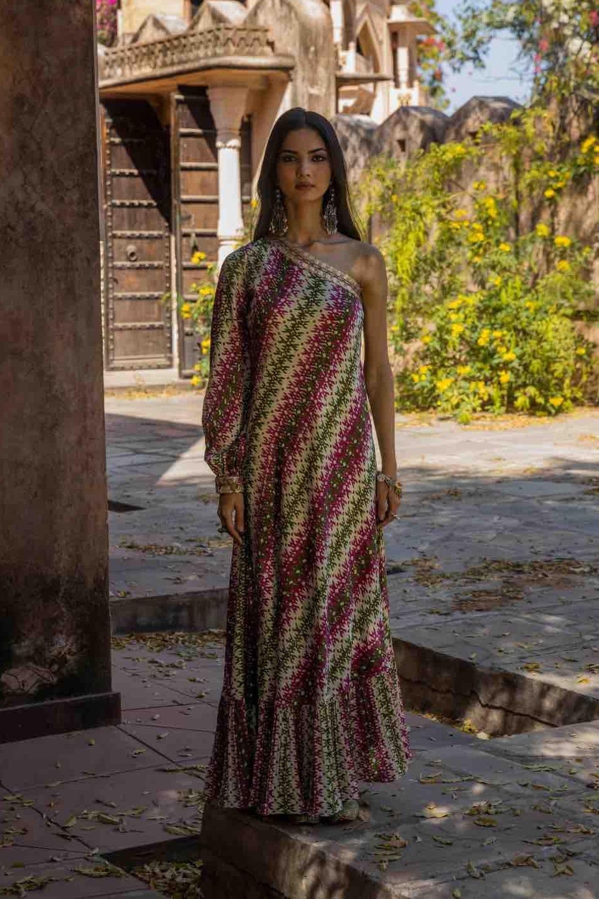 Printed One Shoulder Dress