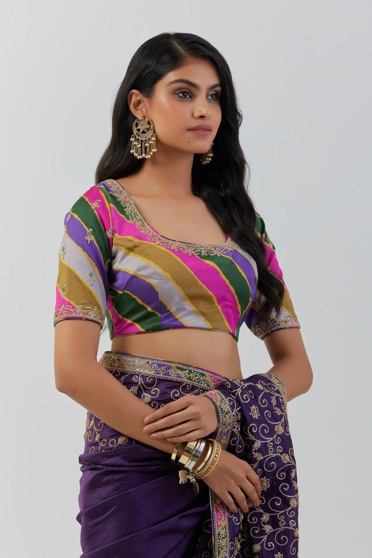 Purple Saree Set