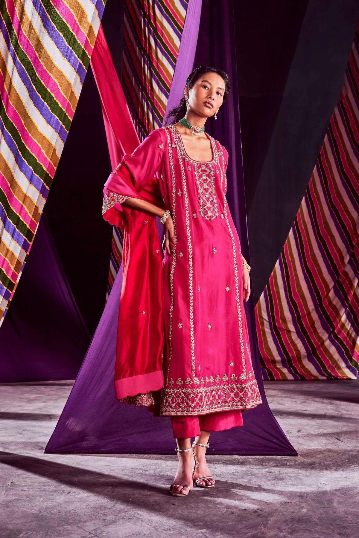 Rani Pink Kurta Set