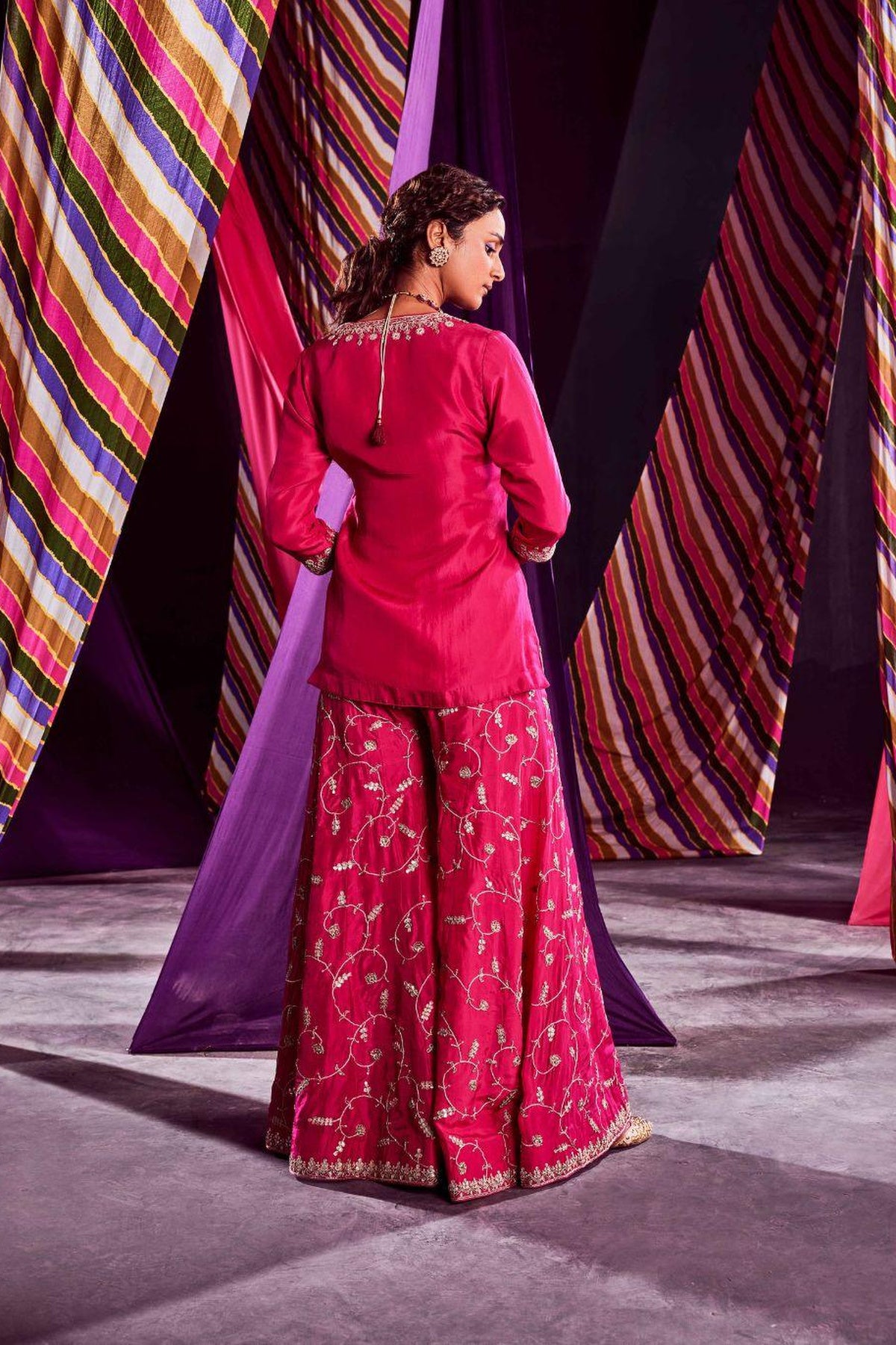 Rani Pink Short Kurti Set