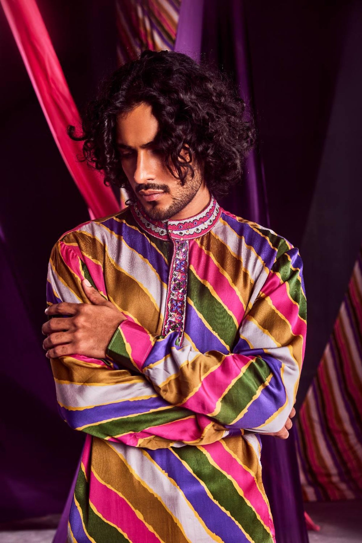 Stripes Printed Kurta With Pants