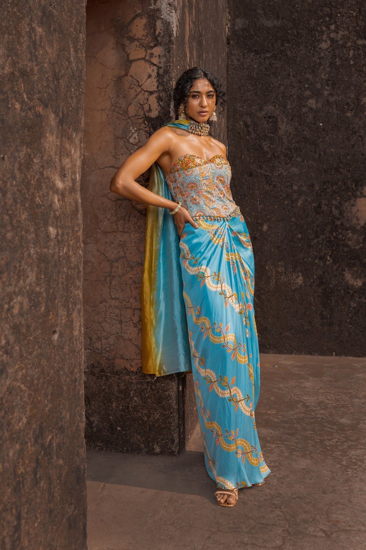 Noor Drape Skirt And Corset