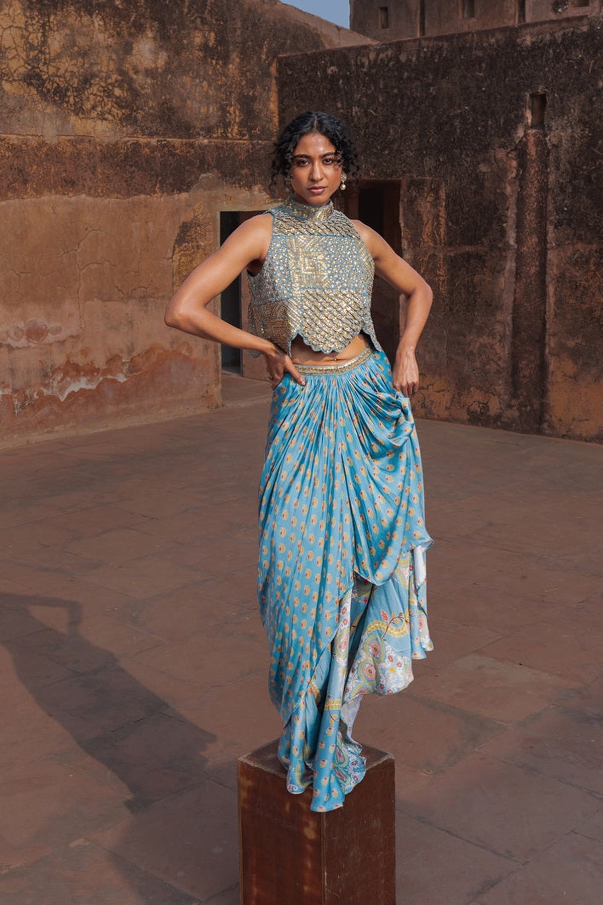 Mist Top And Skirt Set