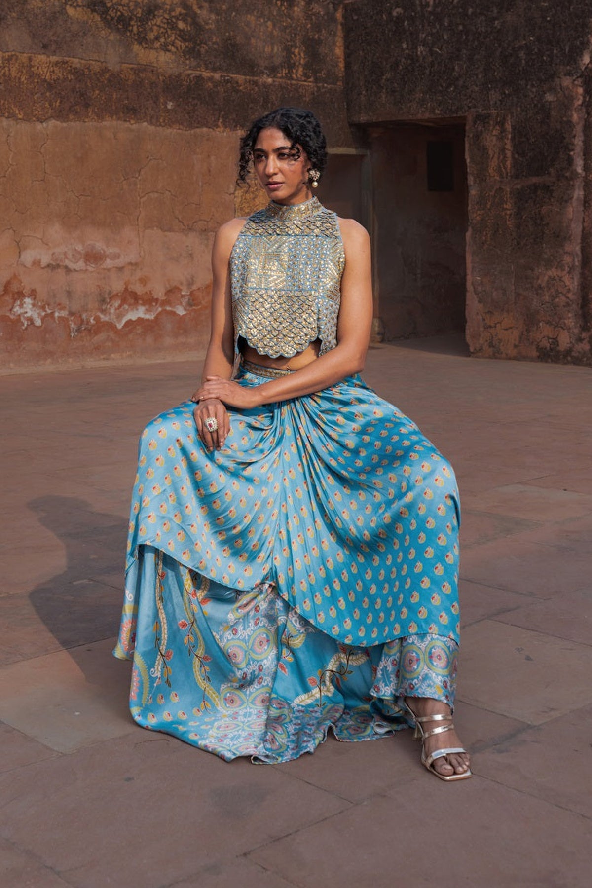 Mist Top And Skirt Set