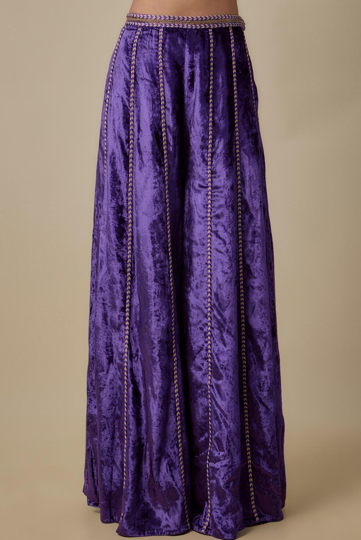 Purple Embroidered Choli With Embroidered Sharara Pant