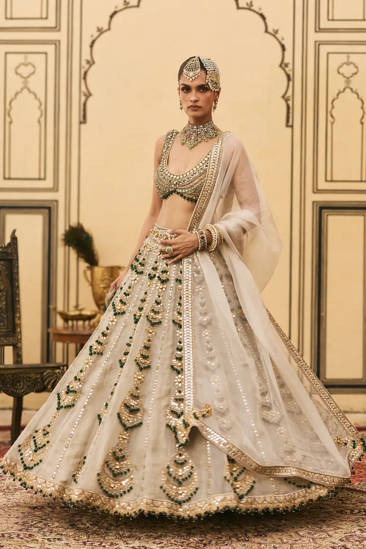 Rajat Paasa Tissue Lehenga Set