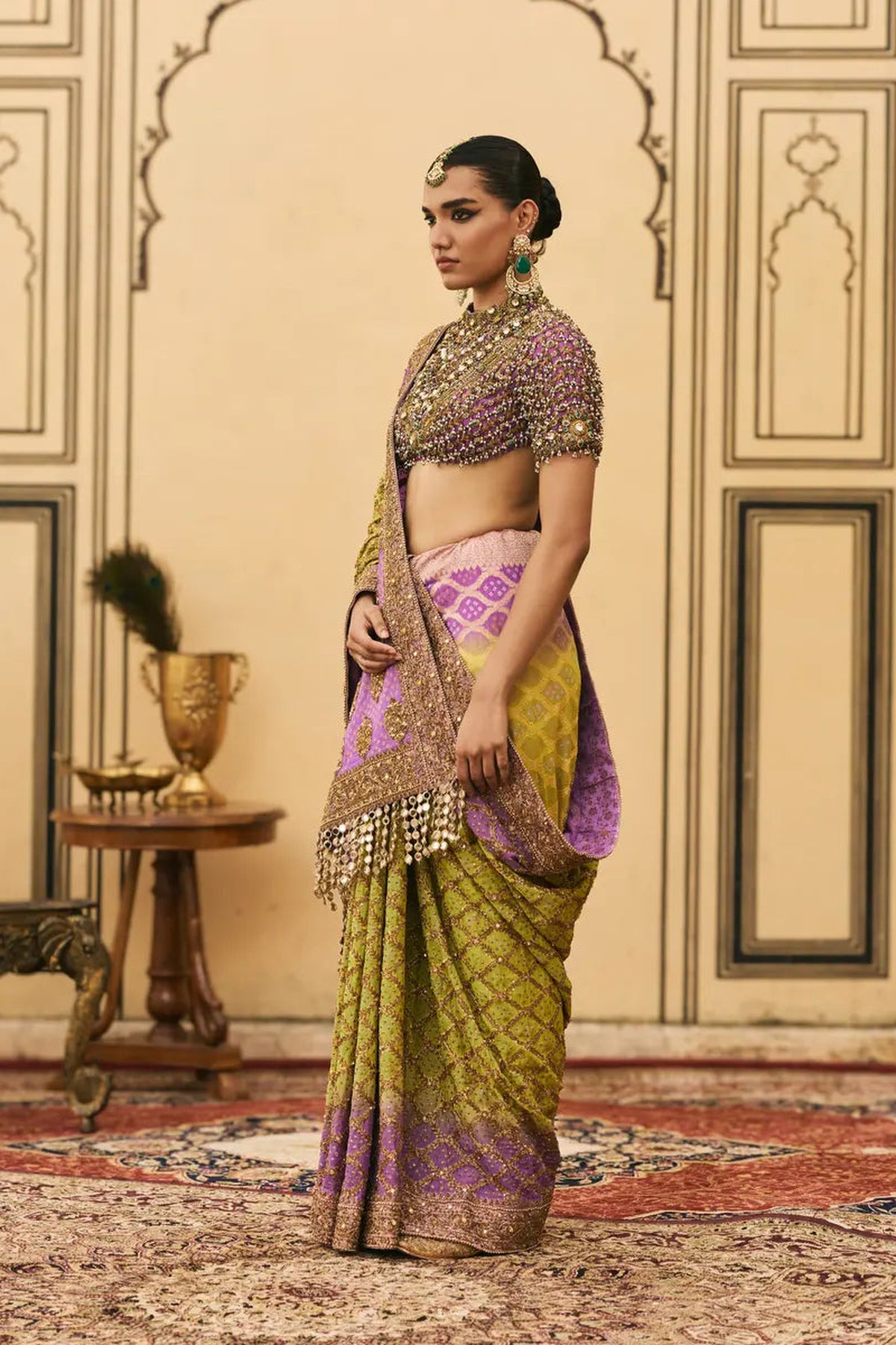 Ranga Ombre Georgette Saree Set