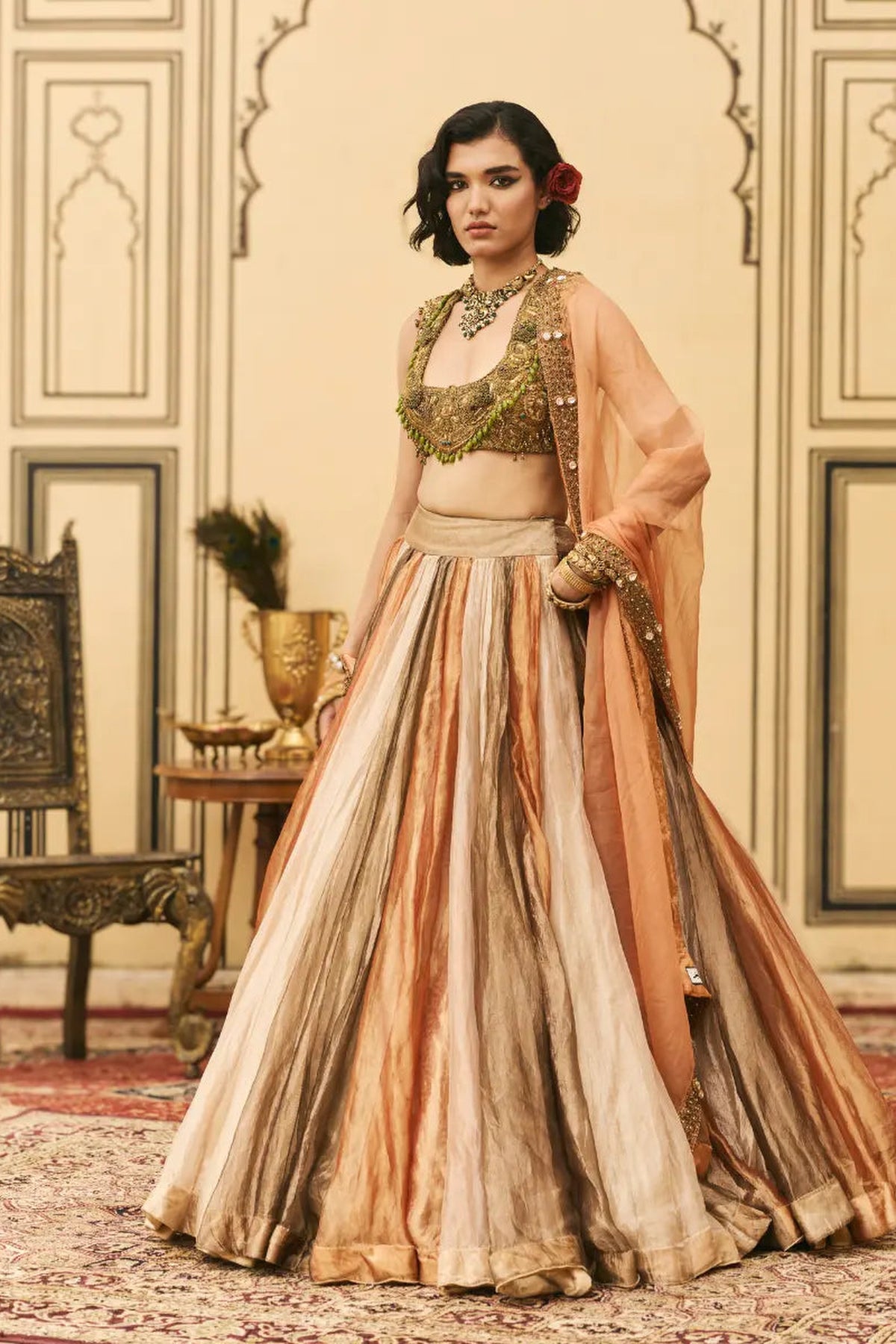 Rangbahar Tissue Brocade Lehenga Set
